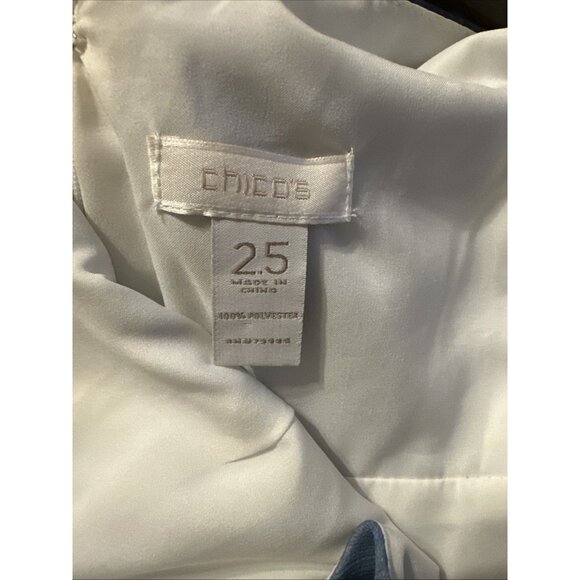 Chico's Blue Tie Dye Gathered Chiffon Maxi Dress Size 2.5 XL - Picture 5 of 5